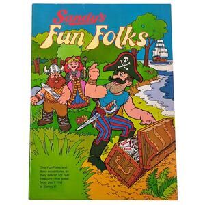 VTG Sandy's Hamburgers Fun Folks Coloring Book Fast Food Promo Merchandise 1972